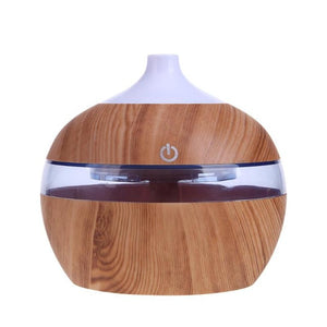 200ml Ultrasonic Mini Wooden Aromatherapy Humidifier with 7 Color LED Light