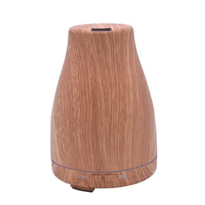120ML Ultrasonic Humidifier Aroma Essential Oil Diffuser w/Wood Grain Light